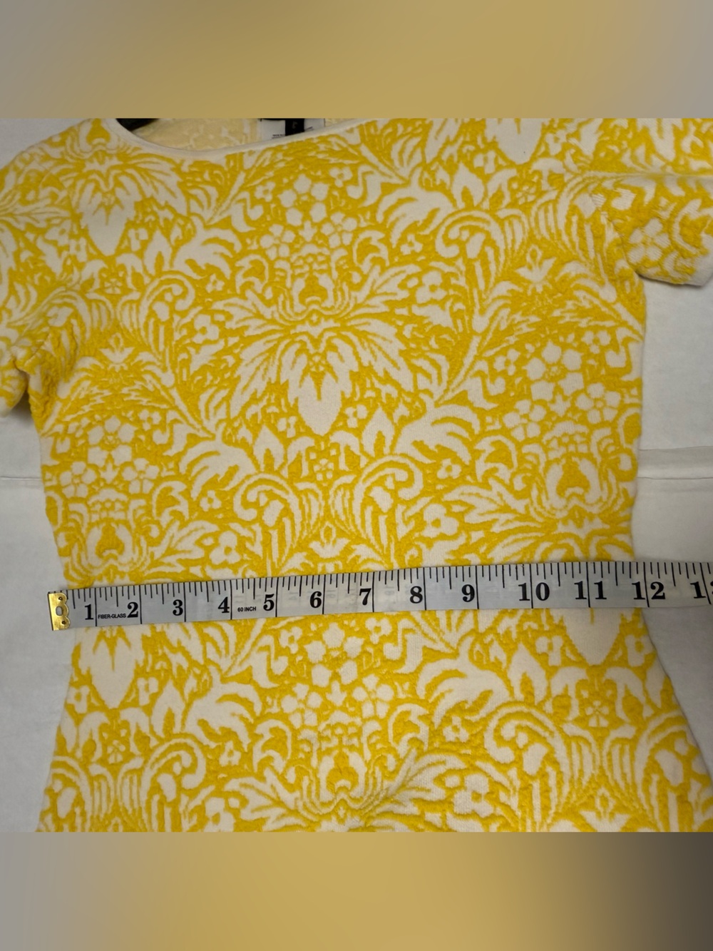 NWOT🌼  BCBGMAXAZRIA yellow and white textured knit mini dress 🌻 - Picture 5 of 11